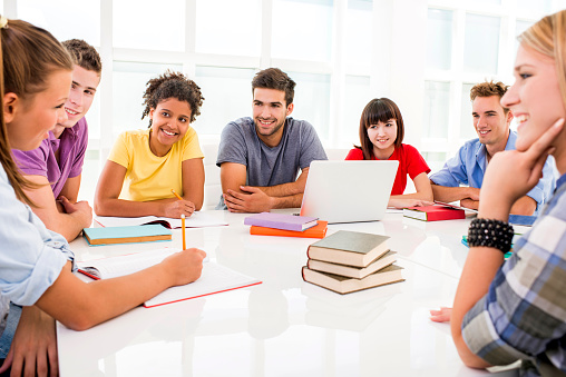 young people studying